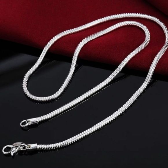 Men's 925 Sterling Silver 3MM Snake Chain Lobster Clasp Necklace 16 18 20 22 24" - Picture 7 of 14